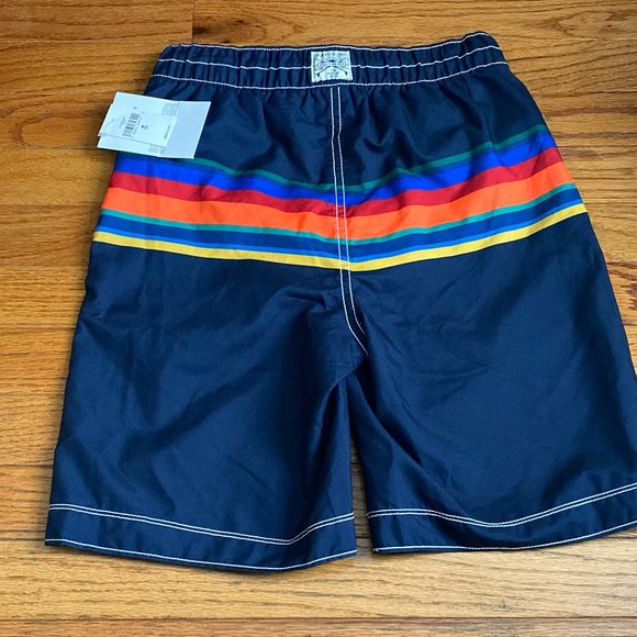 Gap ❤️ Kid's Boy's Navy Rainbow Drawstrings Shorts Size Medium (NWT) - Picture 2 of 6